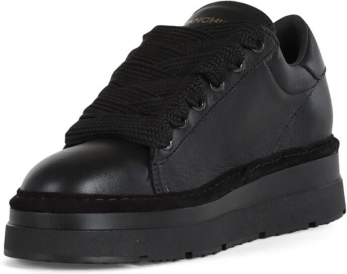 Panchic Leren Veterschoenen Black Dames