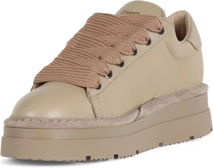 Panchic Leren Veterschoenen Brown Dames