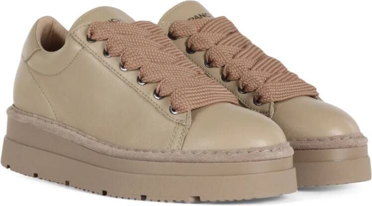 Panchic Leren Veterschoenen Brown Dames