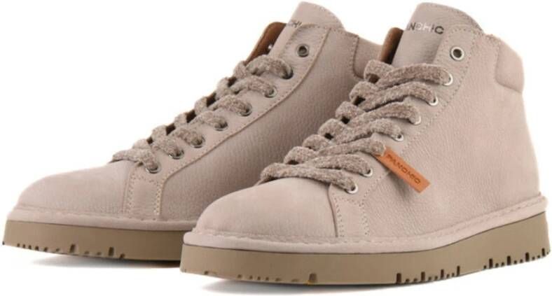 Panchic Leren Veterschoenen voor Heren Beige Heren