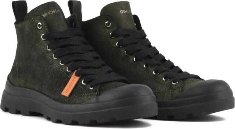 Panchic Militair Groene Gewaxte Suède Schoenen Green Heren