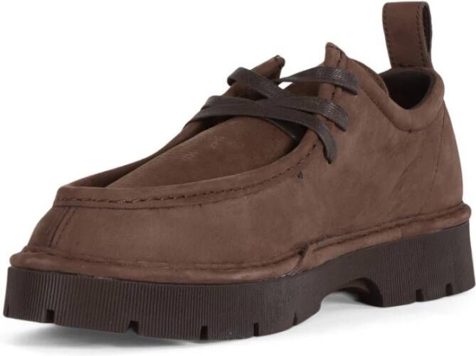 Panchic Nubuck Veterschoen met Leren Bovenwerk Brown Heren