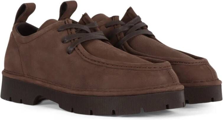 Panchic Nubuck Veterschoen met Leren Bovenwerk Brown Heren