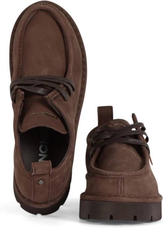 Panchic Nubuck Veterschoen met Leren Bovenwerk Brown Heren