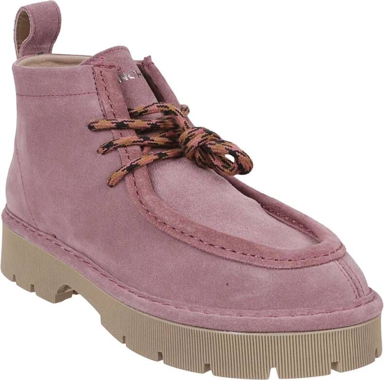 Panchic Roze Leren Platte Schoenen Gemaakt in Italië Pink Dames