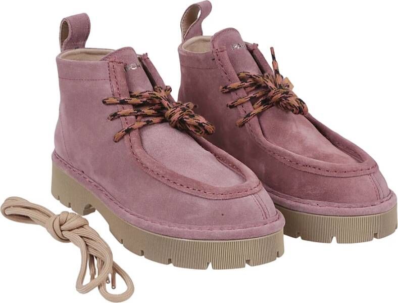 Panchic Roze Leren Platte Schoenen Gemaakt in Italië Pink Dames