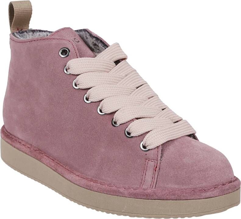 Panchic Roze Leren Platte Schoenen Gemaakt in Italië Pink Dames