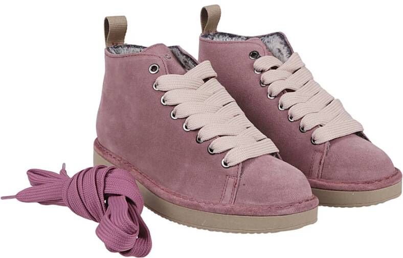 Panchic Roze Leren Platte Schoenen Gemaakt in Italië Pink Dames