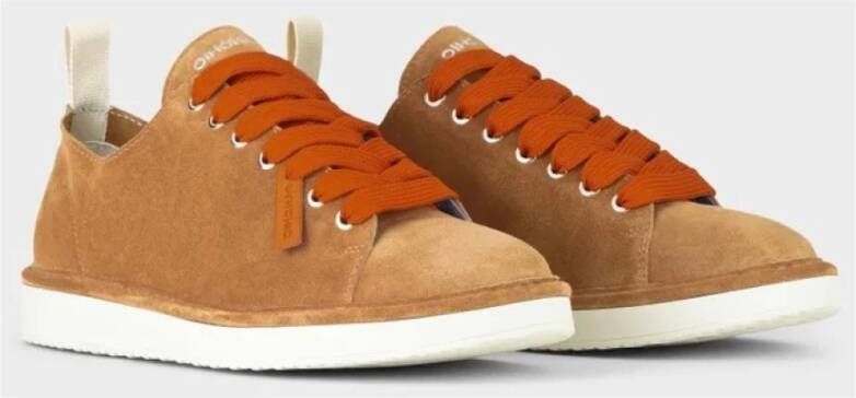 Panchic Suède Oranje Veterschoenen Brown Dames