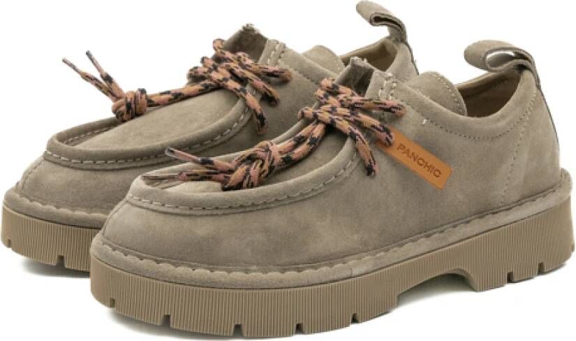 Panchic Suède Veterschoenen in Walnoot Gray Dames