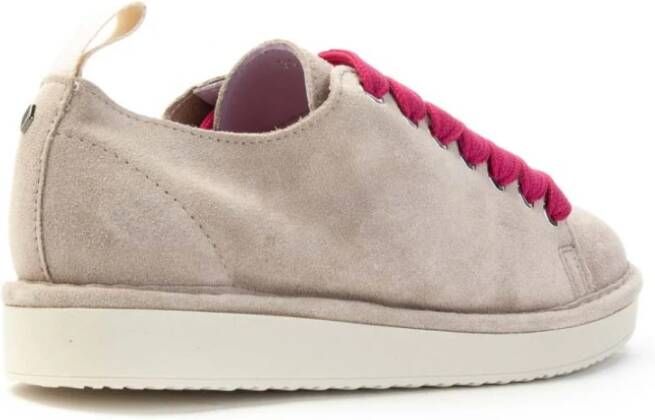 Panchic Veterschoenen in Mist Suede met Brede Fuchsia Veters Gray Dames