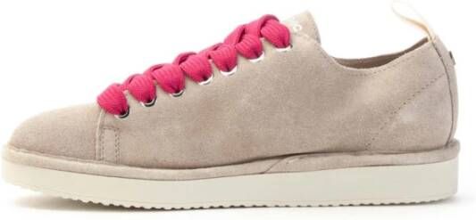 Panchic Veterschoenen in Mist Suede met Brede Fuchsia Veters Gray Dames