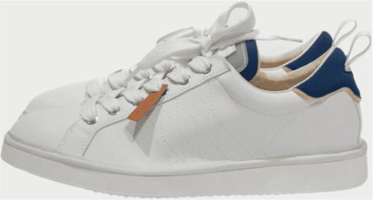 Panchic Witte en blauwe leren sneakers White Heren