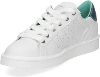 Panchic Witte leren schoenen met blauwe hiel White Heren