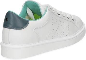 Panchic Witte leren schoenen met blauwe hiel White Heren