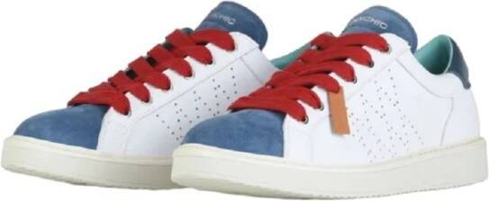 Panchic Witte Leren Sneakers Blauw Suède White Heren