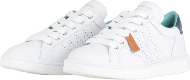 Panchic Witte Veterschoenen met Blauwe Spoiler White Heren