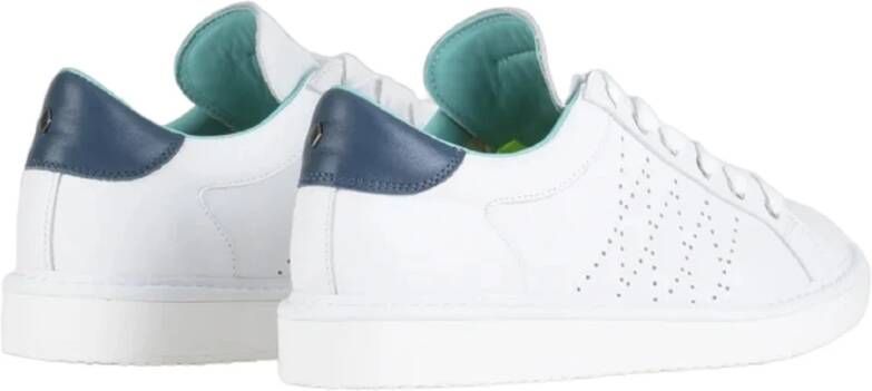 Panchic Witte Veterschoenen met Blauwe Spoiler White Heren