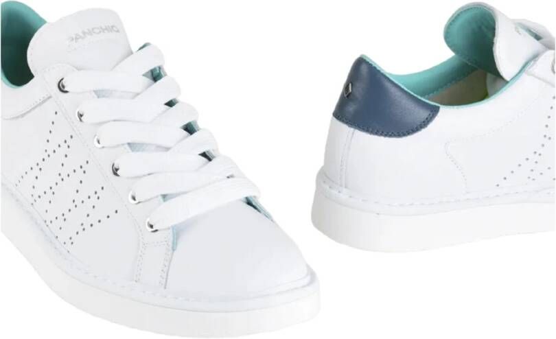 Panchic Witte Veterschoenen met Blauwe Spoiler White Heren