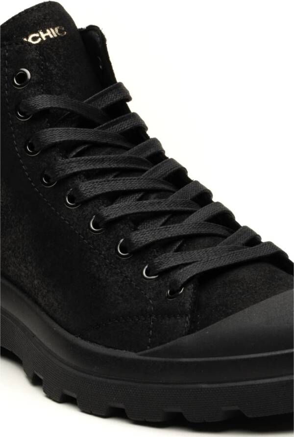 Panchic Zwarte platte schoenen enkellaars Black Heren