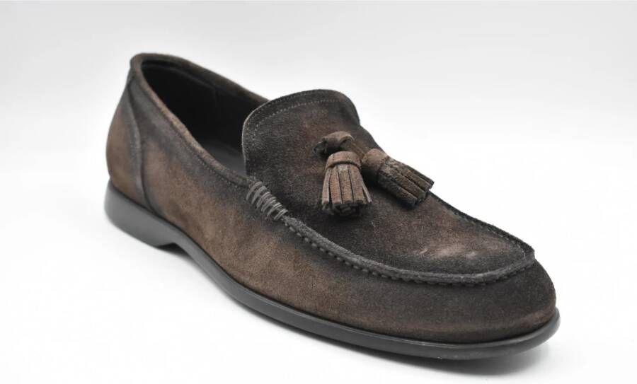 Pantanetti Ebony Suède Mocassin Loafers Brown Heren