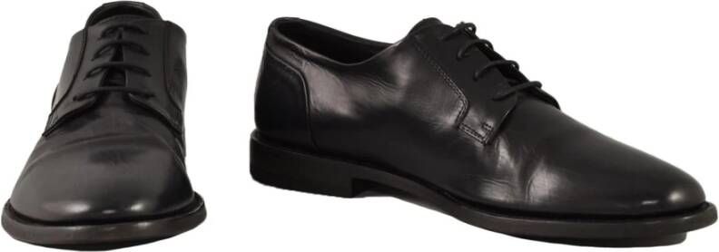 Pantanetti Leren schoenen met rubberen zool Black Heren