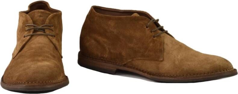 Pantanetti Leren schoenen met rubberen zool Brown Heren