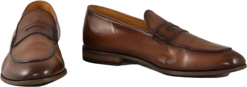 Pantanetti Leren schoenen met rubberen zool Brown Heren