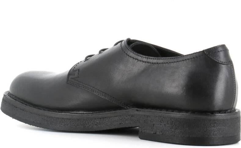 Pantanetti Zwarte Leren Derby Schoenen Black Heren