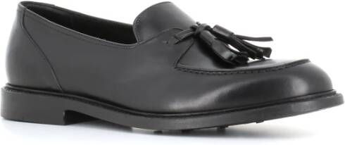 Pantanetti Zwarte Tassel Leren Loafers Black Heren