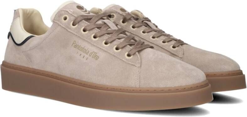 Pantofola D'Oro Beige Suède Lage Top Sneakers Beige Heren