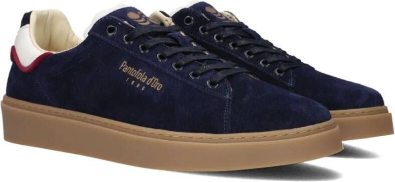 Pantofola D'Oro Blauwe Suède Lage Sneakers Blue Heren