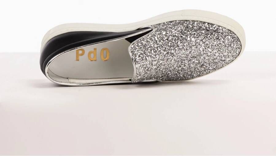 Pantofola D'Oro Dames Slip-On Sneakers Metallic Zwart Zilver Gray Dames