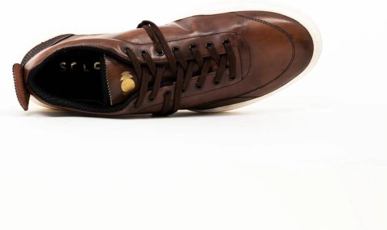 Pantofola D'Oro Elegante Heren Leren Sneakers Brown Heren