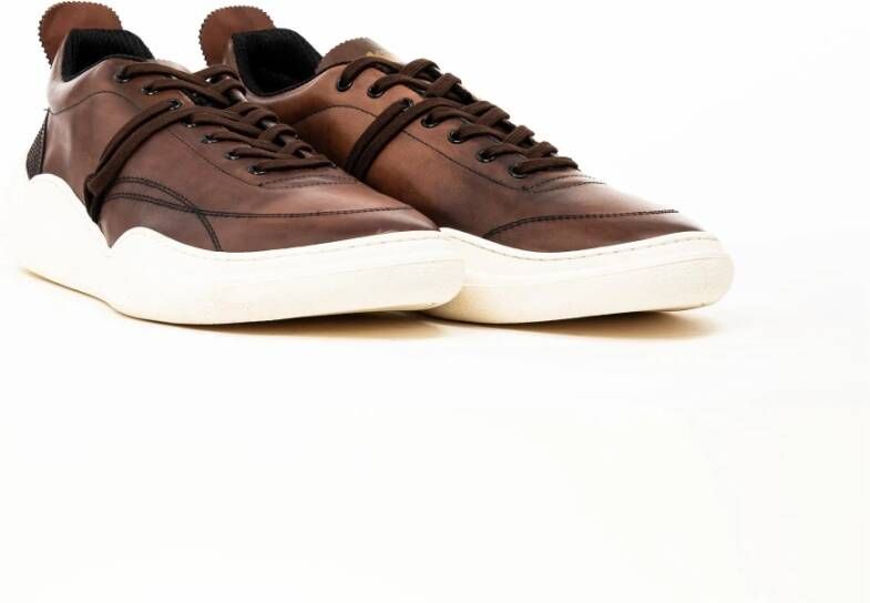 Pantofola D'Oro Elegante Heren Leren Sneakers Brown Heren