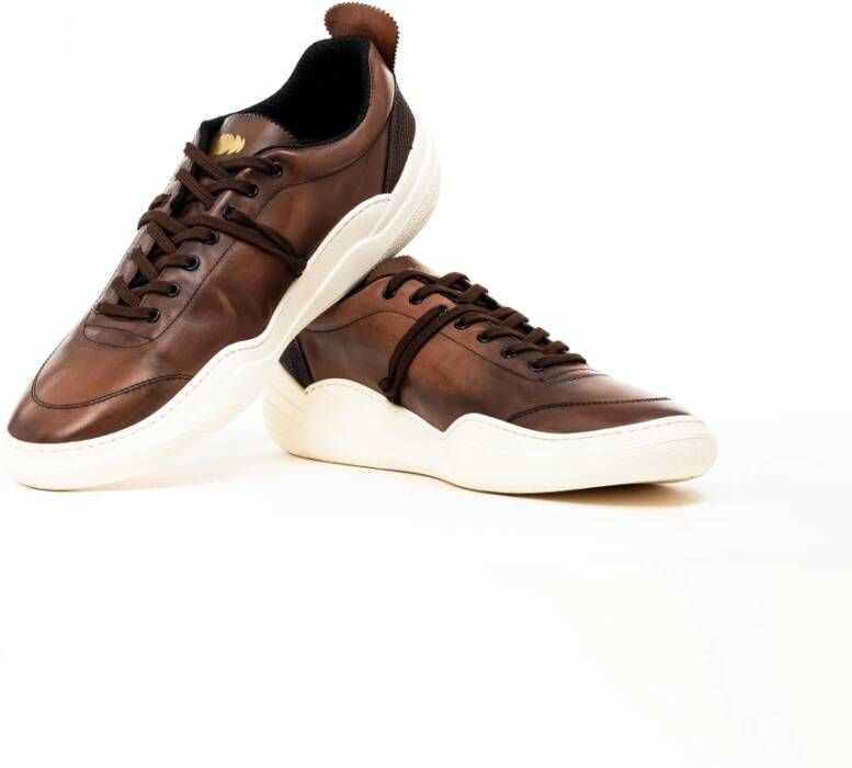 Pantofola D'Oro Elegante Heren Leren Sneakers Brown Heren