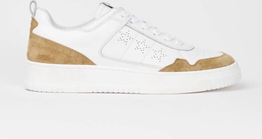 Pantofola D'Oro Witte Leren Sneakers Drie-Sterren Ontwerp White Heren