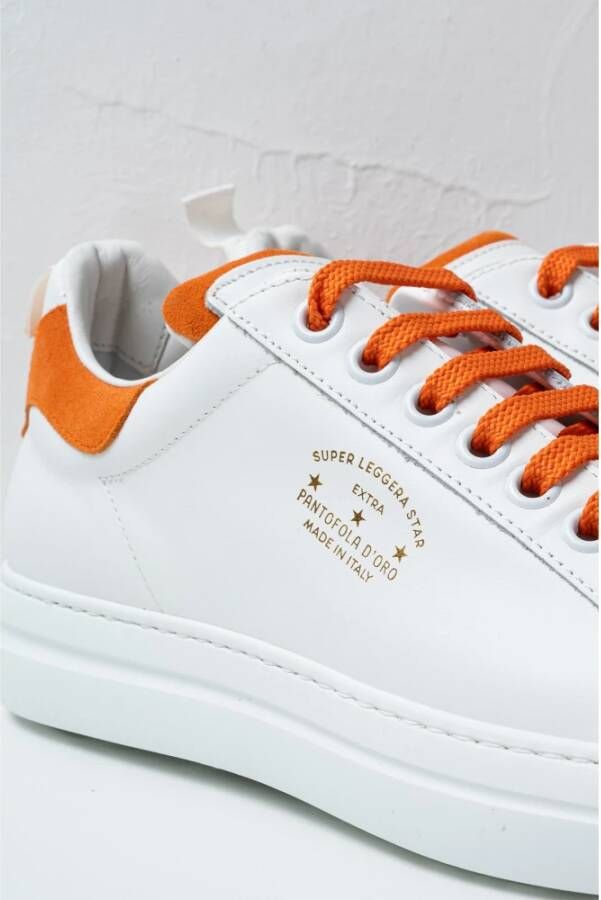 Pantofola D'Oro Witte Leren Sneakers Klassieke Stijl White Heren