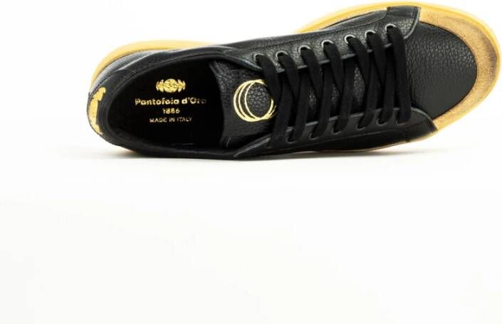 Pantofola D'Oro Zwarte Leren Sneakers voor Mannen en Vrouwen Black Heren