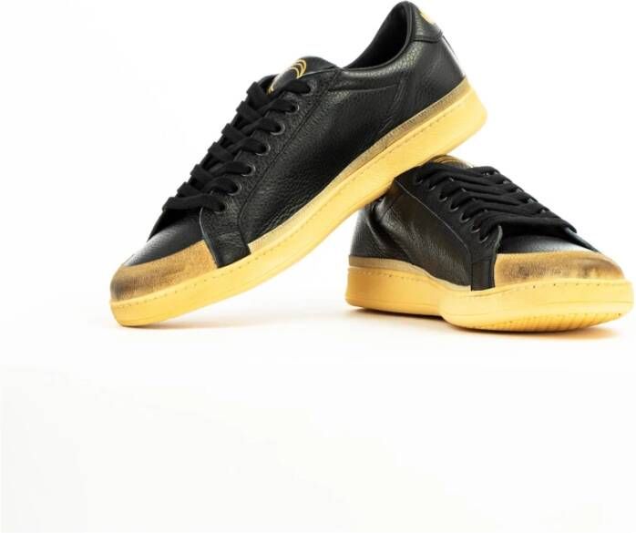 Pantofola D'Oro Zwarte Leren Sneakers voor Mannen en Vrouwen Black Heren