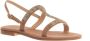 Paola Fiorenza Beige Suède Sandalen met Blauwe en Koperen Kristallen Beige Dames - Thumbnail 2