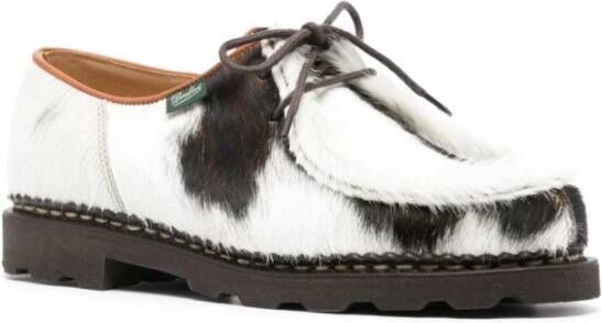 Paraboot Leopard Print Derby Platte Schoenen White Heren