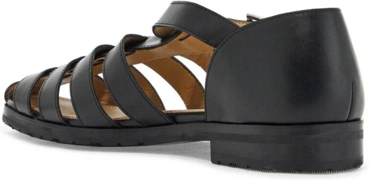 Paraboot Leren Fret Sandalen met Kooistructuur Black Heren