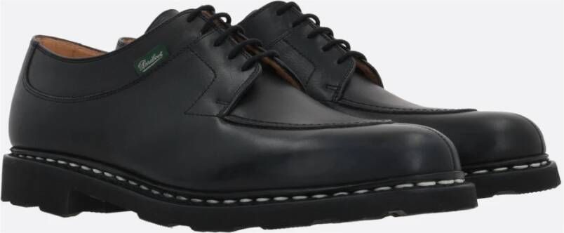 Paraboot Zwarte leren Derby platte schoenen Black Heren