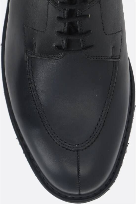 Paraboot Zwarte leren Derby platte schoenen Black Heren