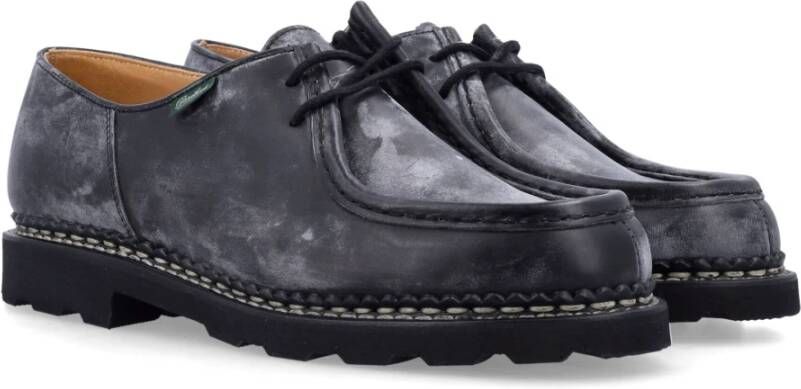 Paraboot Zwarte Leren Derby Schoenen Black Heren