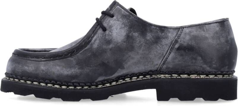 Paraboot Zwarte Leren Derby Schoenen Black Heren