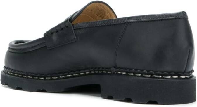 Paraboot Zwarte Leren Loafers Black Heren