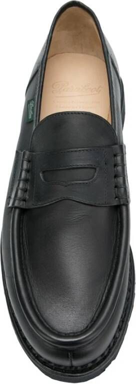 Paraboot Zwarte Leren Loafers Black Heren