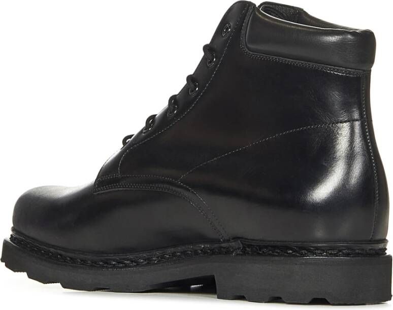 Paraboot Zwarte leren veterschoenen Black Dames